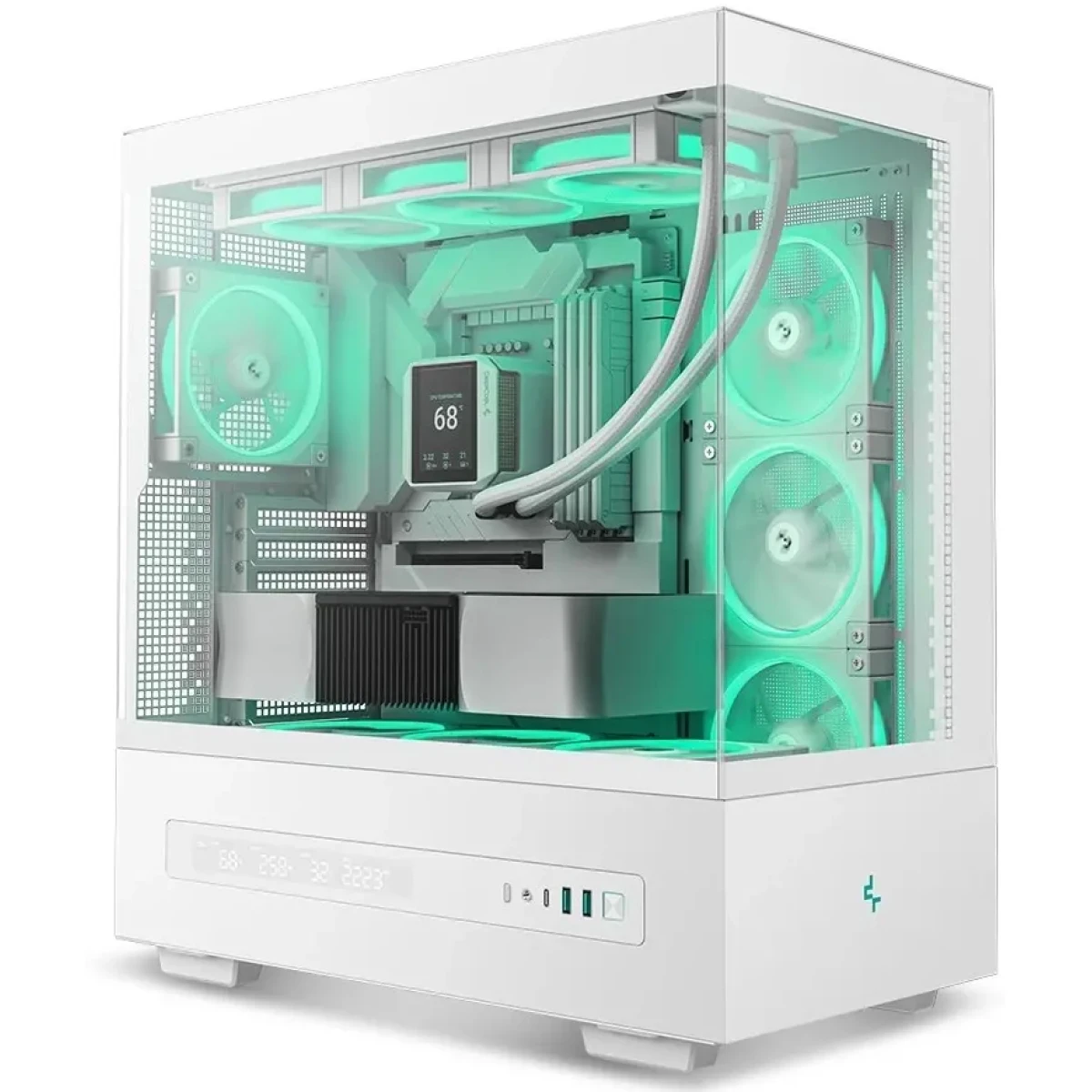 Deepcool CH690 Digital ATX Mid-Tower PC Case (Fans Not Included) - White Deepcool CH690 Digital ATX Mid-Tower PC Case (Fans Not Included) - White